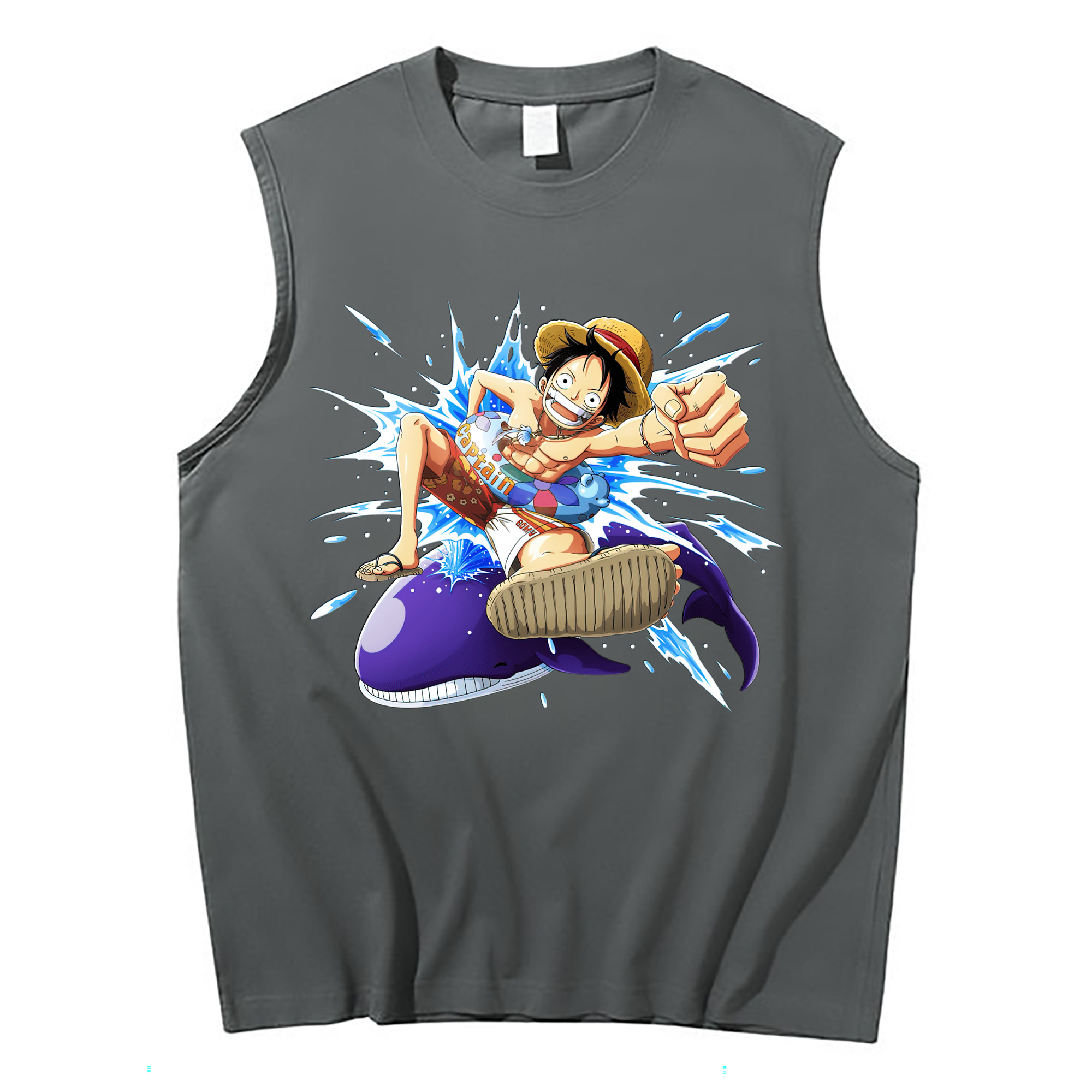 ワンピース モンキー・D・ルフィ ONE PIECE Monkey D. Luffy コットン100％タンクトップ（フロントプリント）